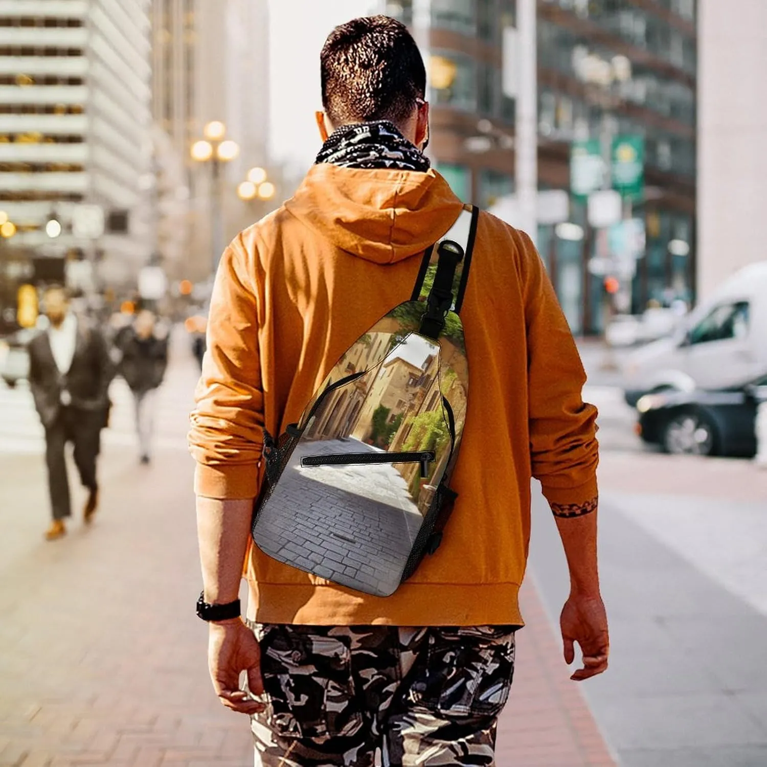 Crossbody Bag for Women Men Chest Bag Jungle Giraffe Sling Bag Crossbody Shoulder Bag Sling Backpack