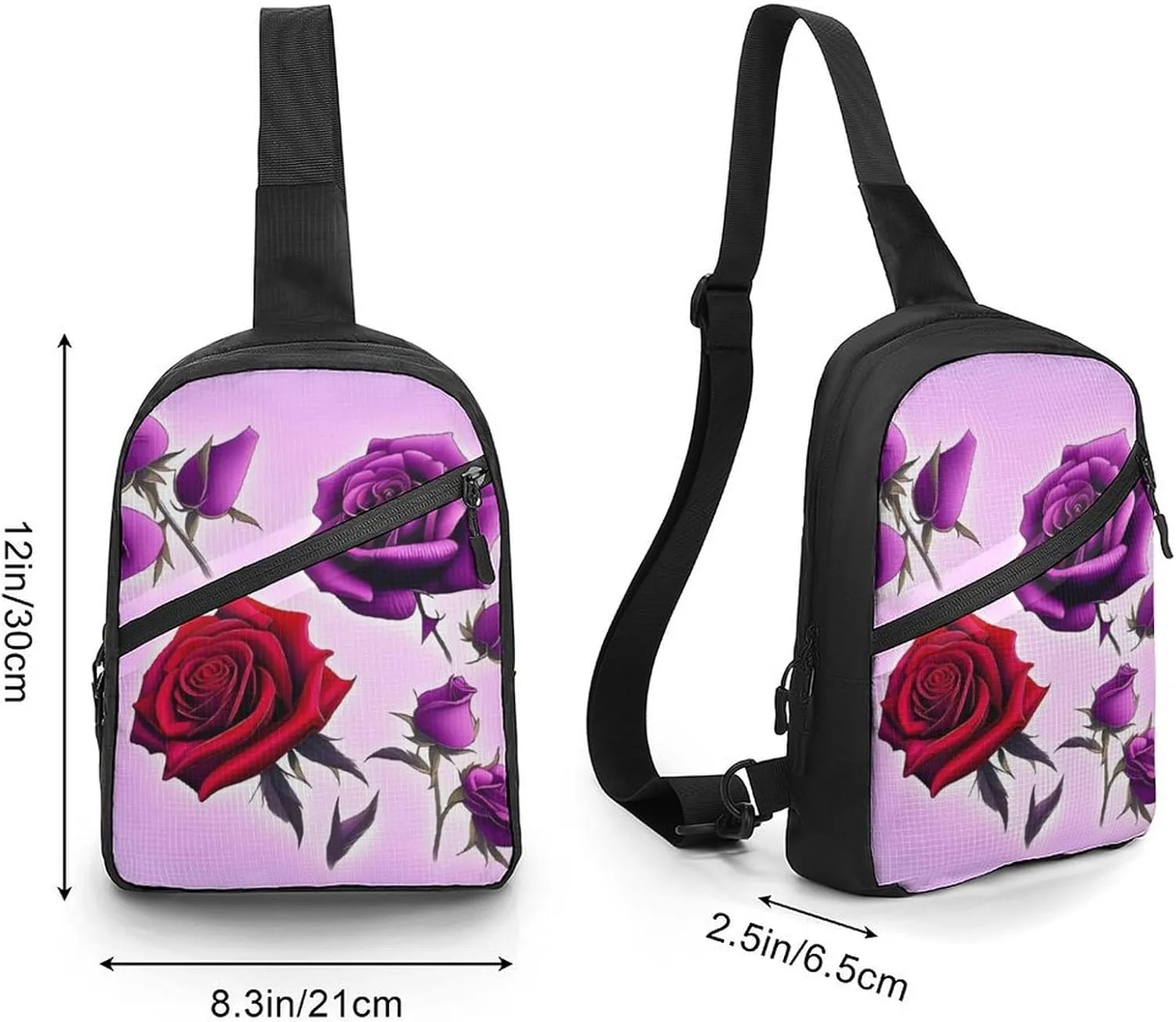 Crossbody Bag for Women Men Chest Bag Pug Sling Bag Crossbody Shoulder Bag Sling Backpack