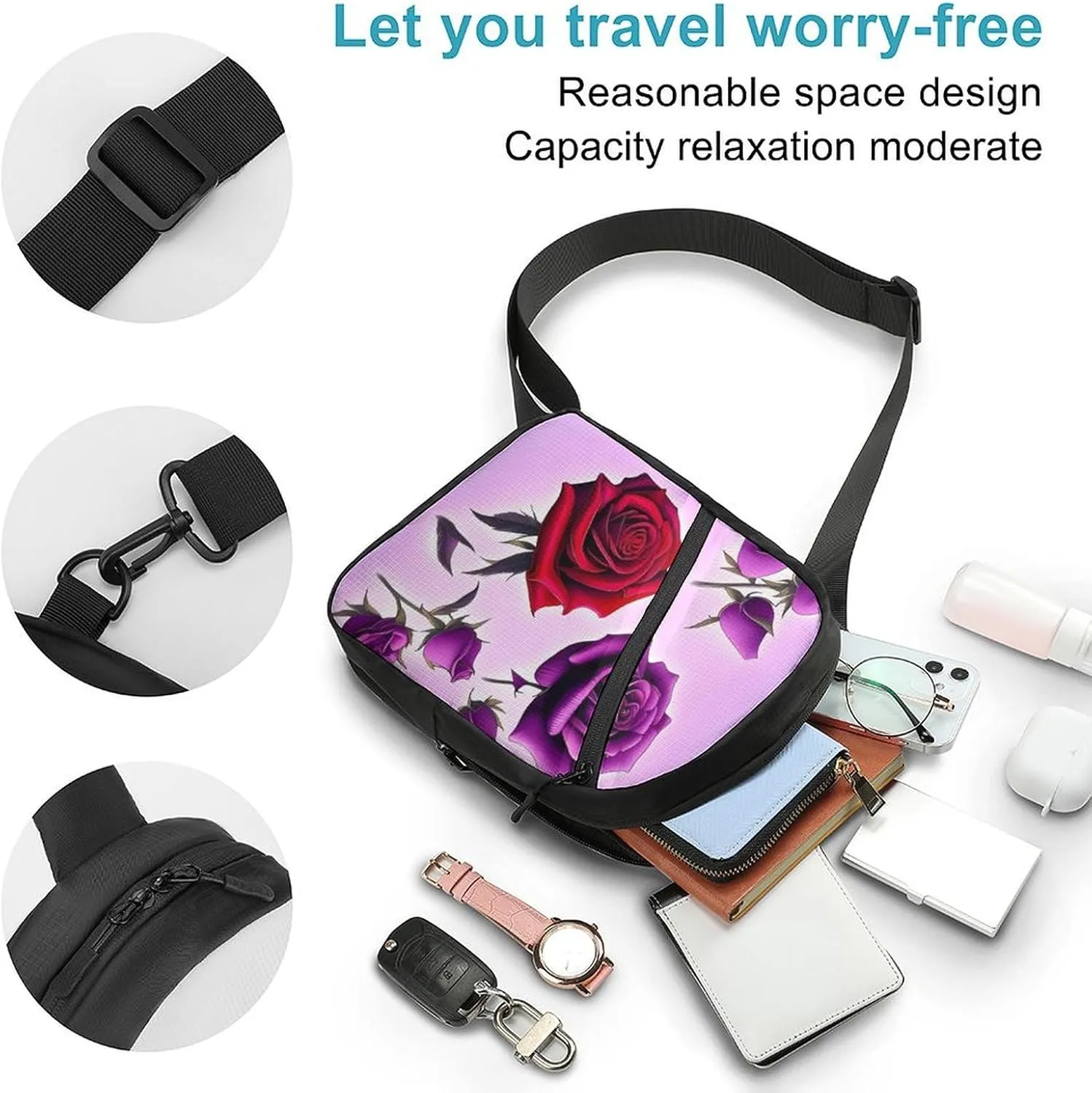 Crossbody Bag for Women Men Chest Bag Pug Sling Bag Crossbody Shoulder Bag Sling Backpack