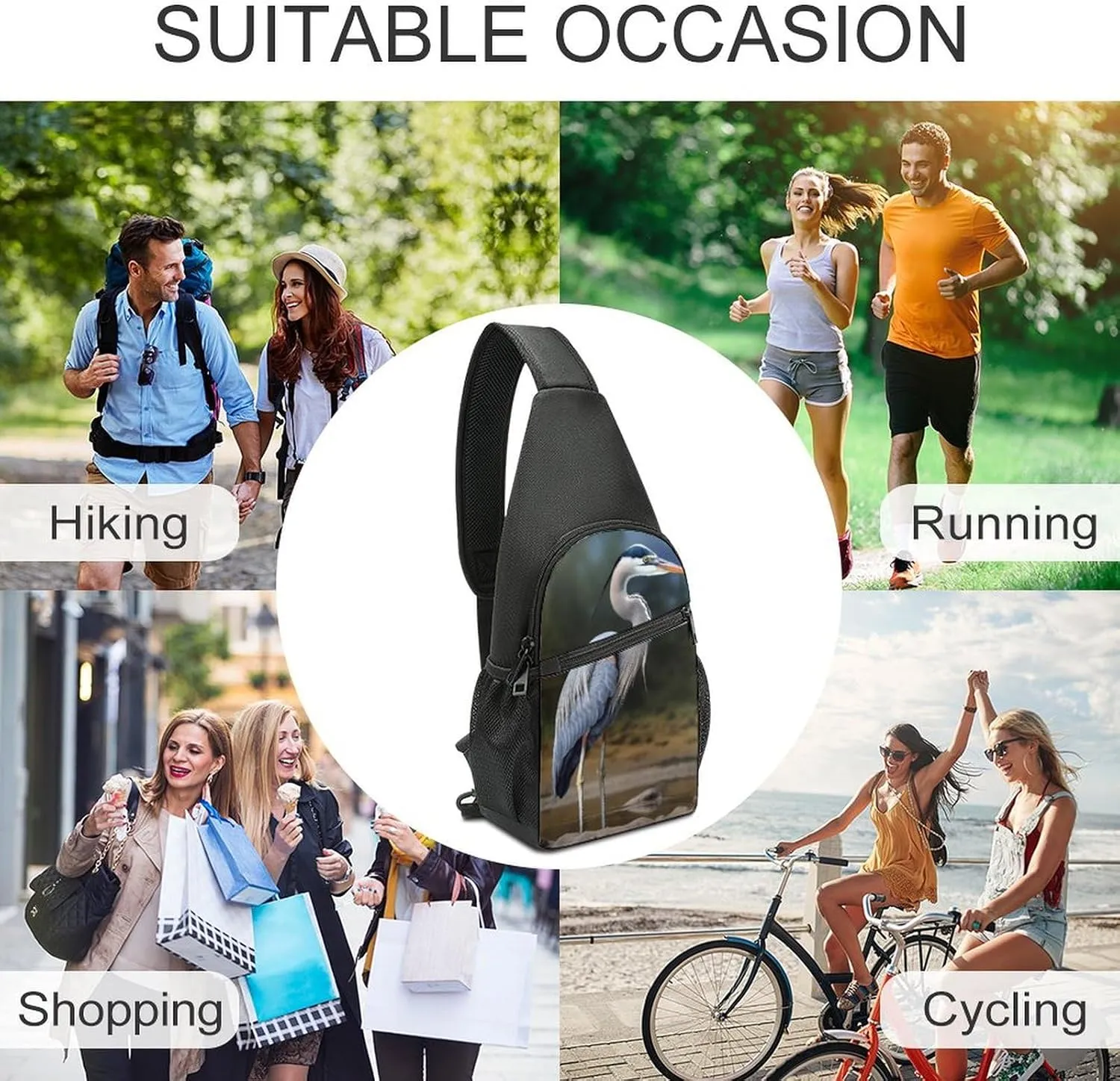 Crossbody Bag for Women Men Sling Bag Music Studio Chest Bag Crossbody Adjustable Shoulder Bag