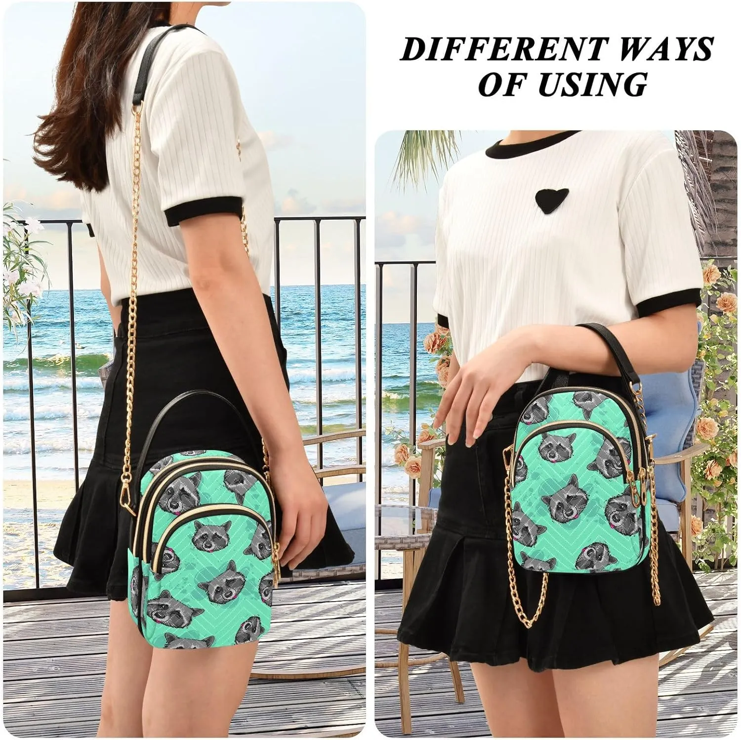 Crossbody Bags for Women Space Quilted Chain Crossbody Purses Trendy Cross Body Phone Purse Handbag