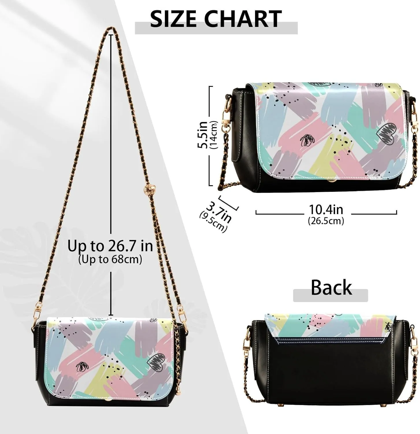 Crossbody Bags for Women Trendy Women's Black Shoulder Bag Small PU Leather Flap Cross Body Bag Handbags