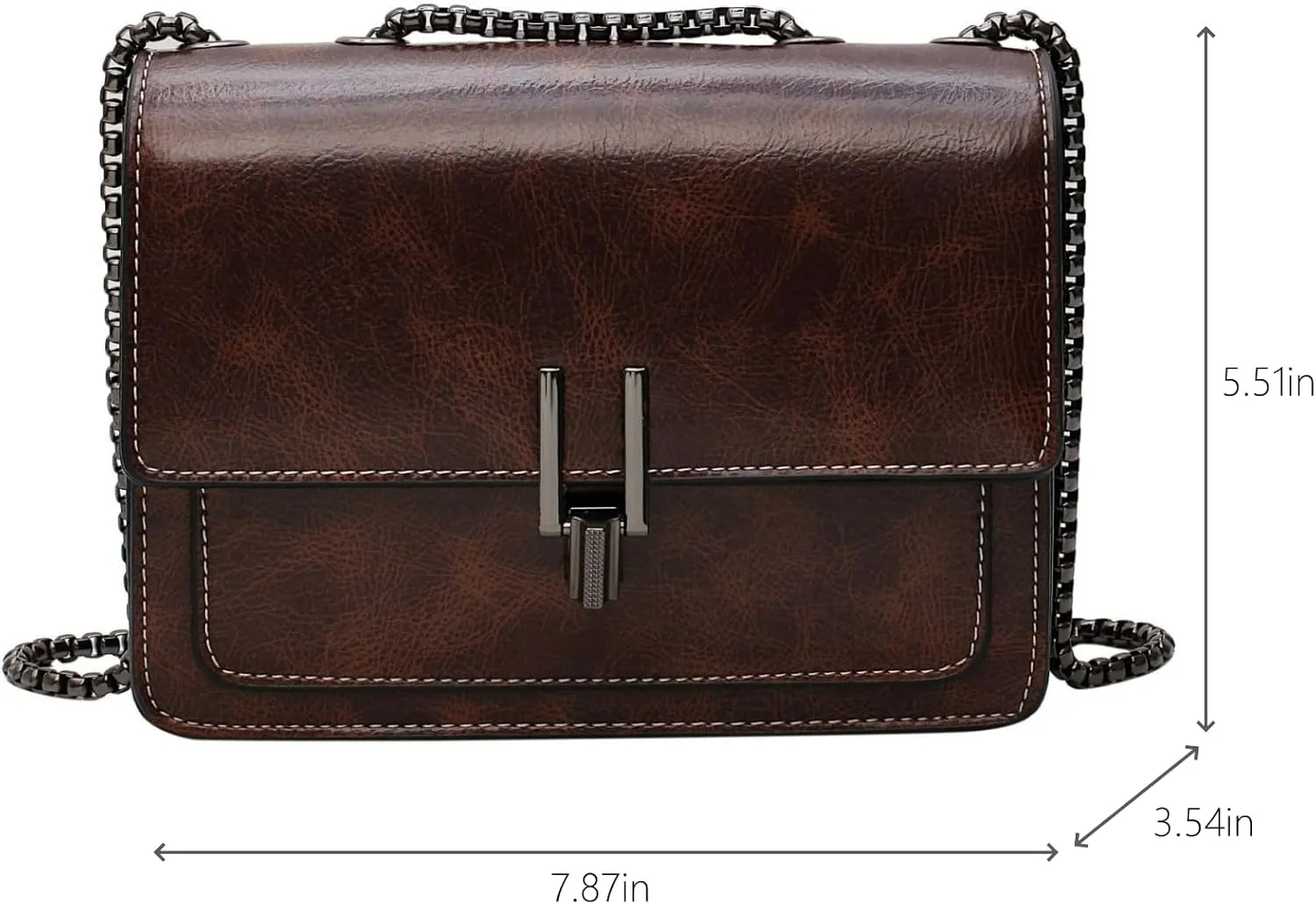 Crossbody Bags for Women, Vegan Leather Shoulder Handbag Small Square Chain Bag Cute Designer Clutch Purse