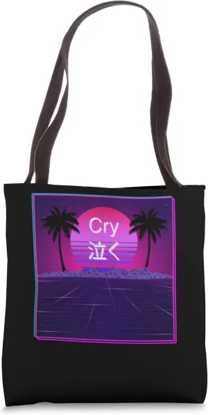 cry Aesthetic Vaporwave Retrowave 90's Tote Bag