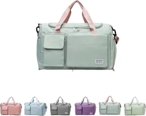 Custom Large Capacity Travel Bag, Personalized Duffle Bag with Print Name, Foldable Dry/Wet Travel Bag with Shoe Compartment for Women/Men for Sports Dance Gym Travel Weekender Overnight Bridesmaid