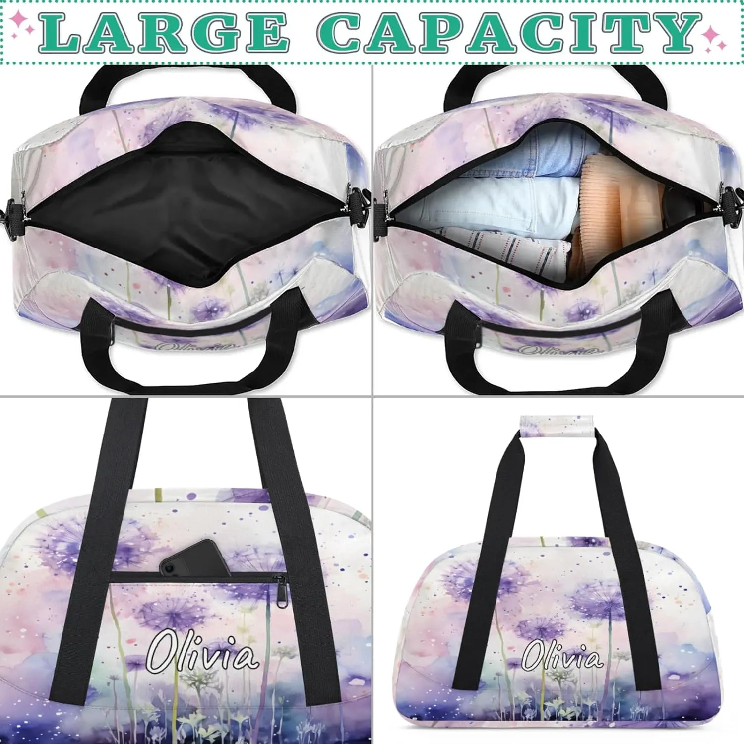 Custom Sports Gym Bag Personalized Name Travel Duffel Bag
