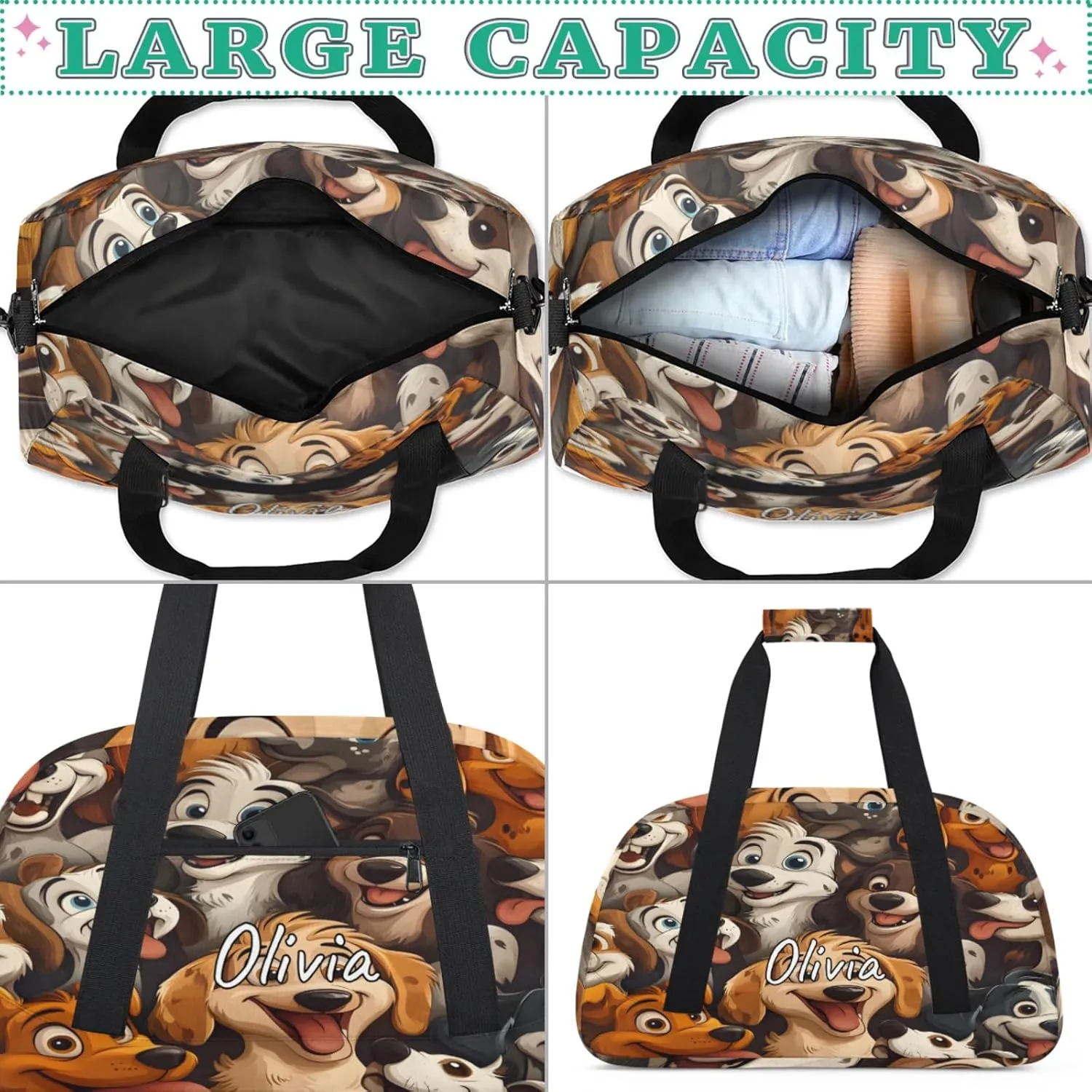 Custom Sports Gym Bag Personalized Name Travel Duffel Bag