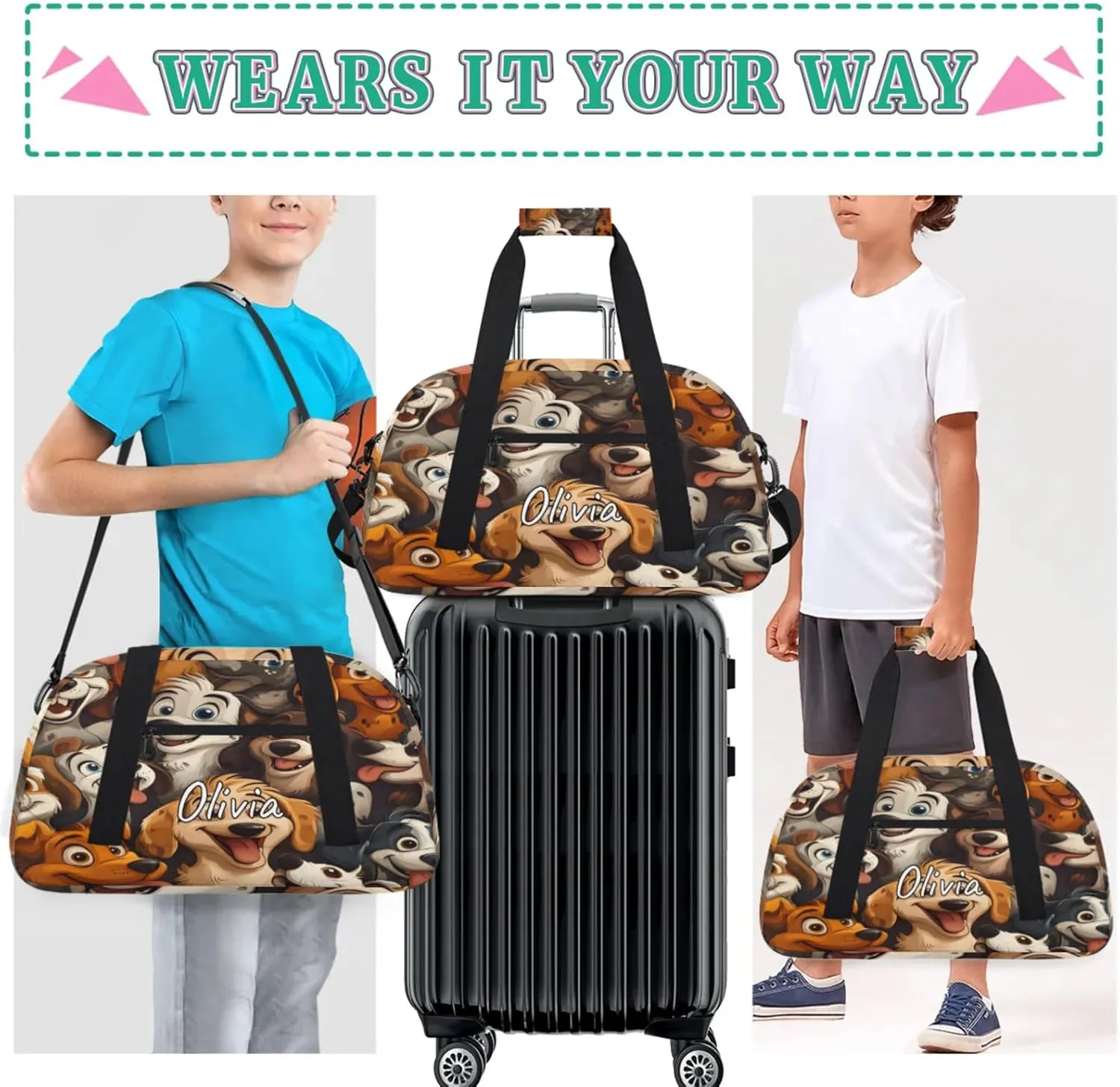 Custom Sports Gym Bag Personalized Name Travel Duffel Bag