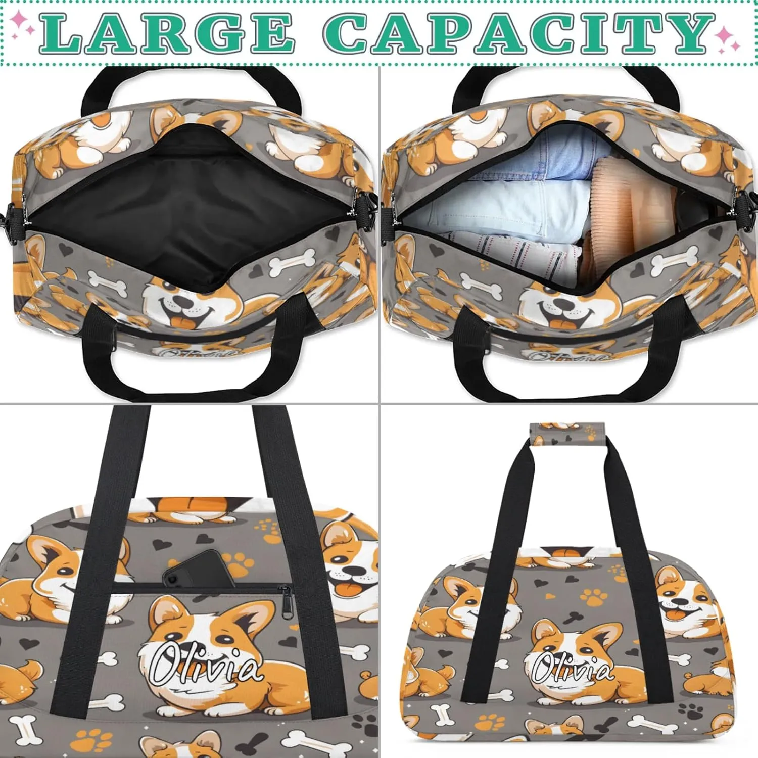 Custom Sports Gym Bag Personalized Name Travel Duffel Bag
