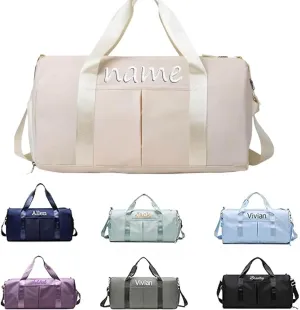 CustomDuffle Bag 10 Colors - Embroidered Name | Custom Bags for Women/Men | Waterproof Gym Bag for Fitness/Travel/Swim