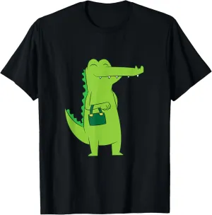 Cute Alligator With Bag Crocodile With Handbag T-Shirt