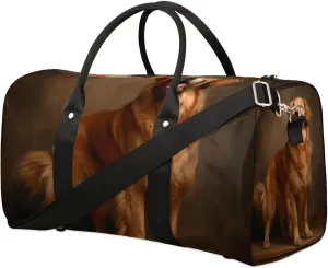 Cute Animal Dog Puppy Travel Duffel Bag for Women Men Waterproof Foldable Overnight Weekender Bag Large Capacity Sports Gym Bag