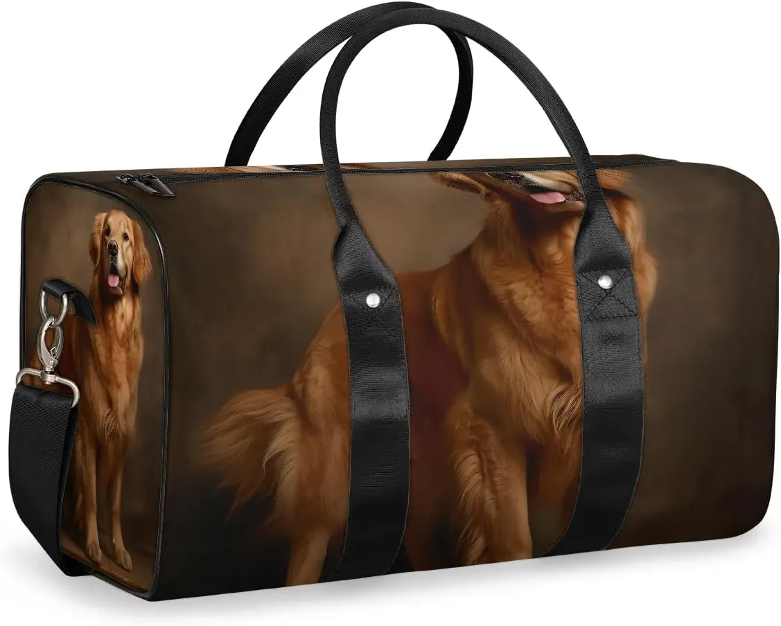 Cute Animal Dog Puppy Travel Duffel Bag for Women Men Waterproof Foldable Overnight Weekender Bag Large Capacity Sports Gym Bag