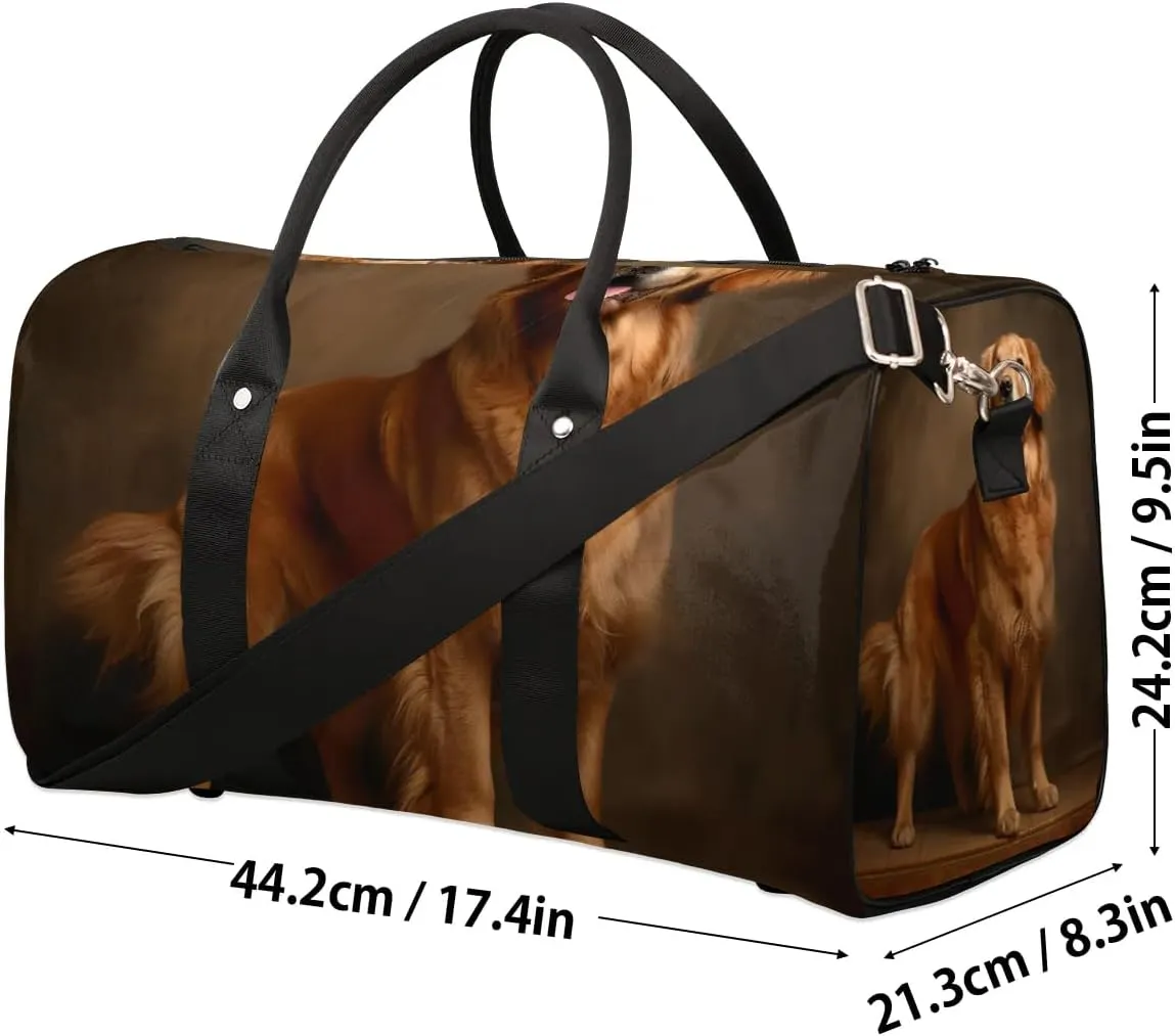 Cute Animal Dog Puppy Travel Duffel Bag for Women Men Waterproof Foldable Overnight Weekender Bag Large Capacity Sports Gym Bag