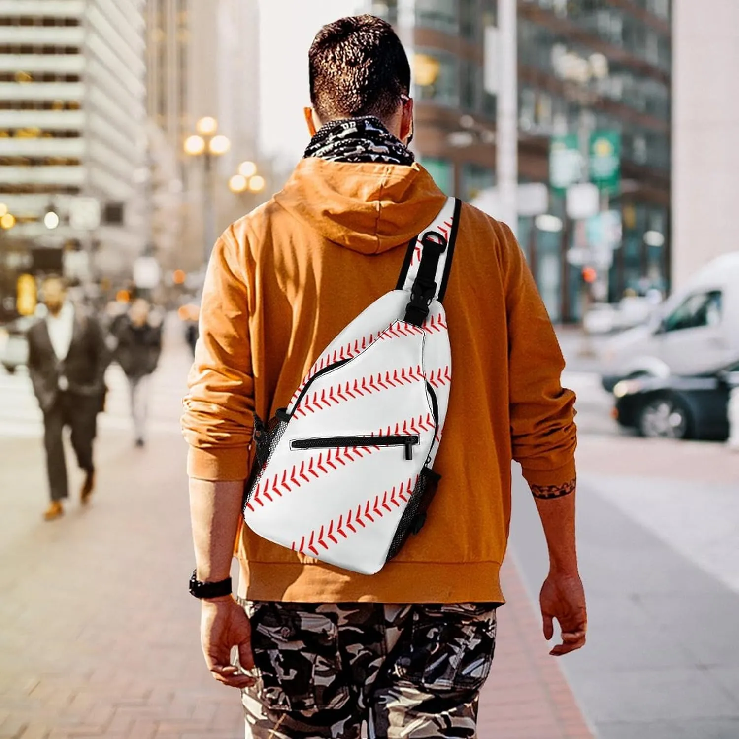 Cute Baseball A Spacious And Large Capacity Portable Adjustable Chest Bag