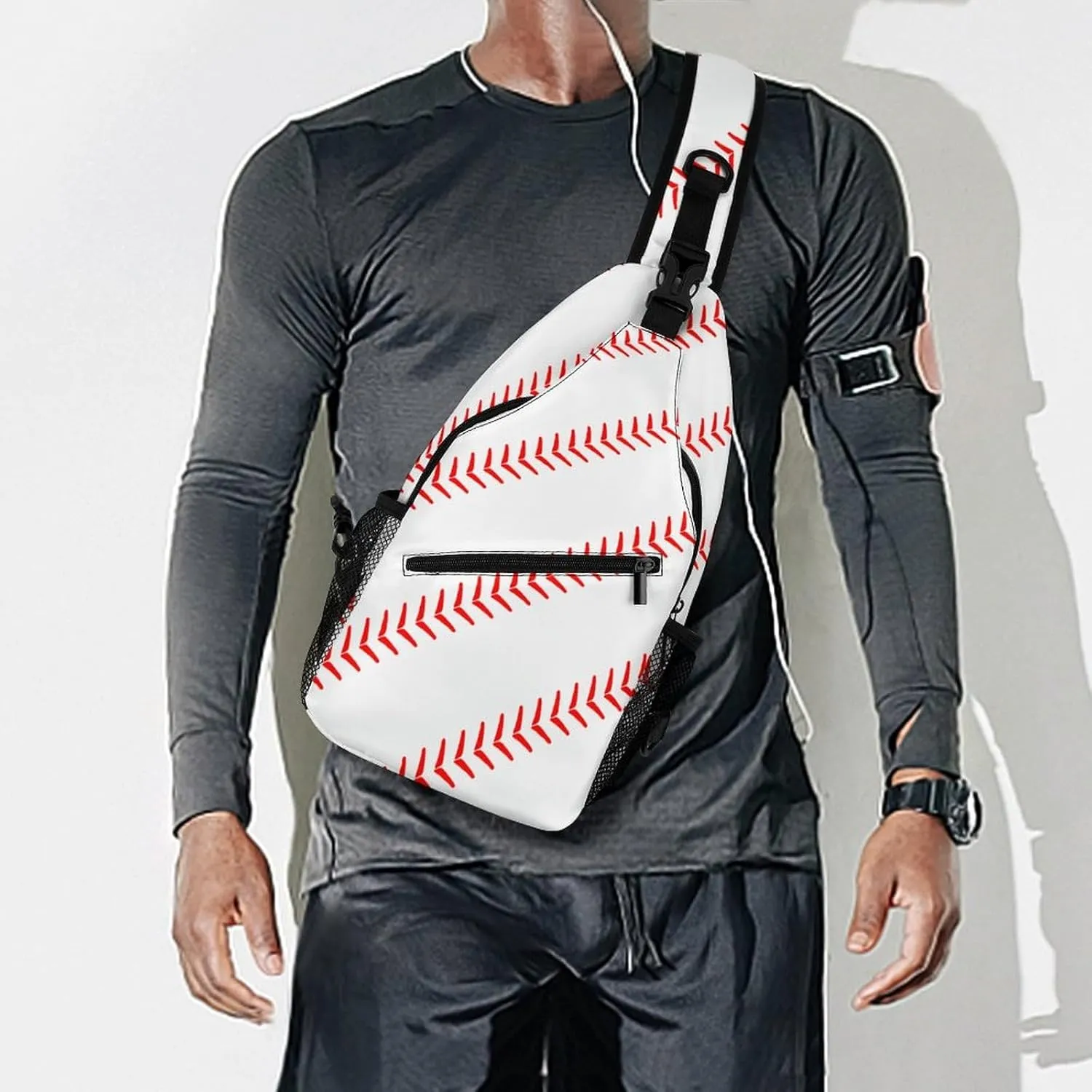 Cute Baseball A Spacious And Large Capacity Portable Adjustable Chest Bag