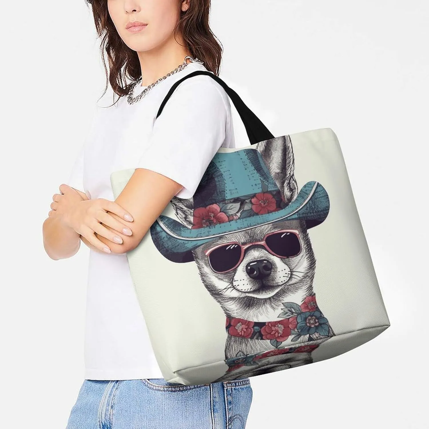 Cute Cardinal Birds Tote Bag for Women Reusable Grocery Shoulder Bags Shopping Bag for Travel, Groceries