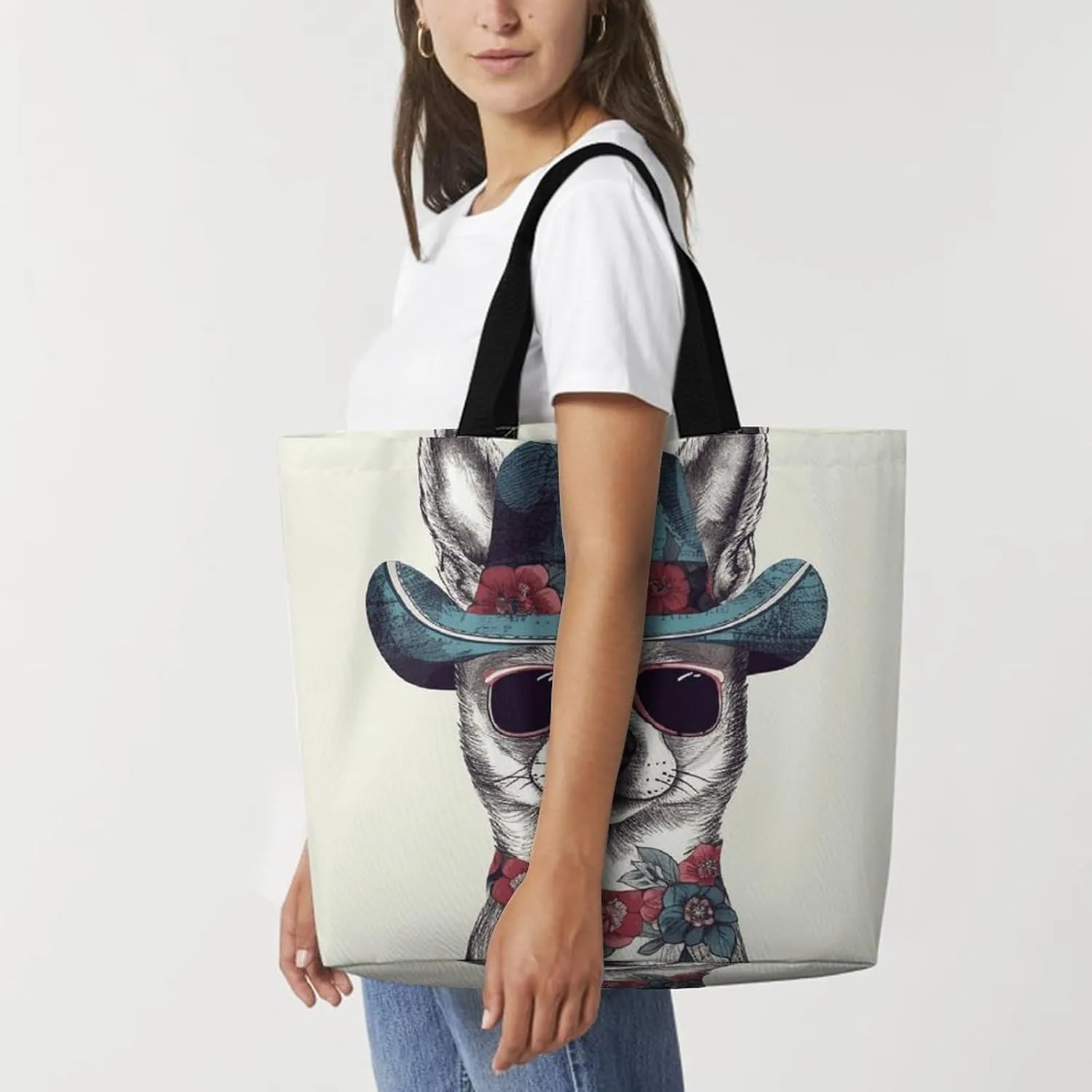 Cute Cardinal Birds Tote Bag for Women Reusable Grocery Shoulder Bags Shopping Bag for Travel, Groceries