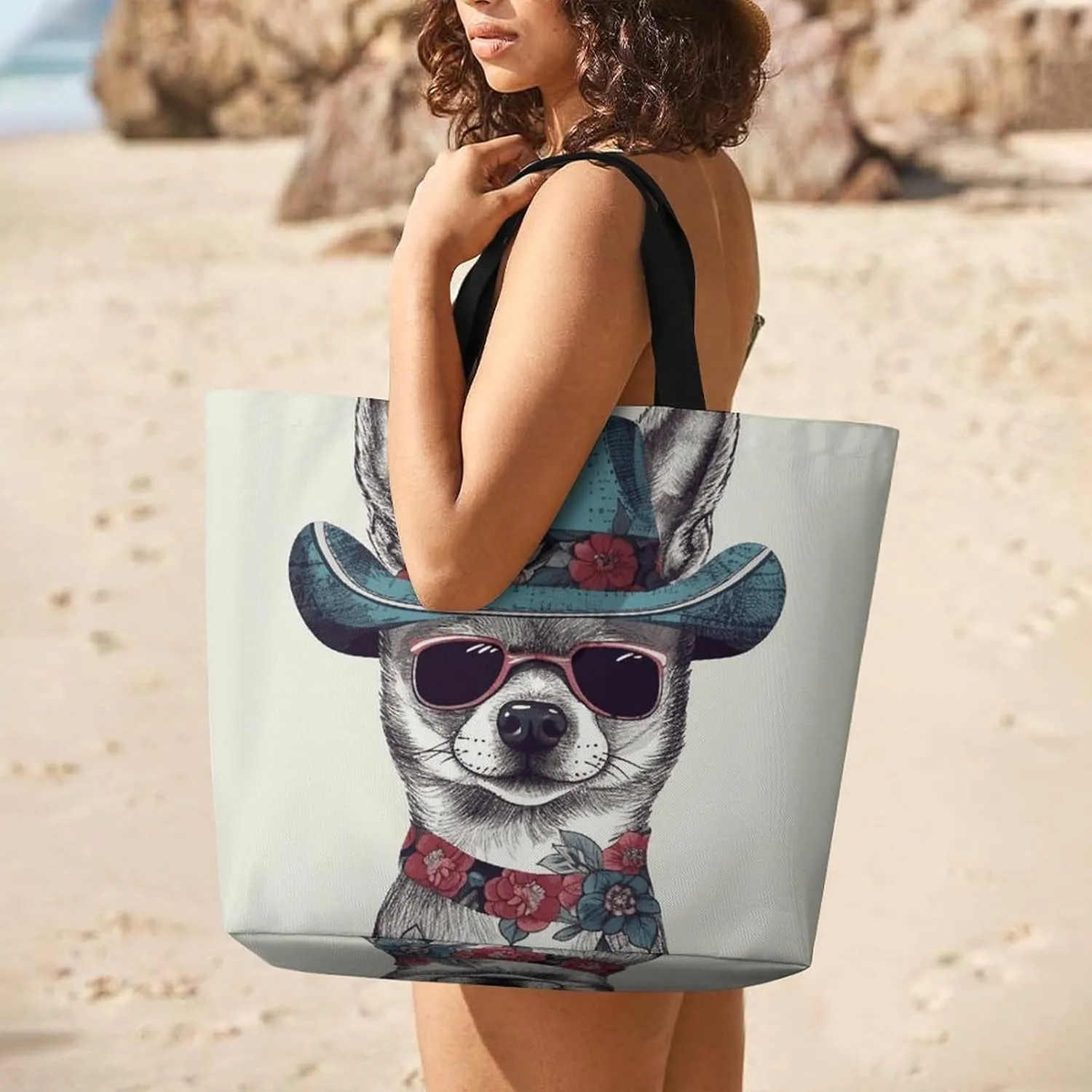 Cute Cardinal Birds Tote Bag for Women Reusable Grocery Shoulder Bags Shopping Bag for Travel, Groceries