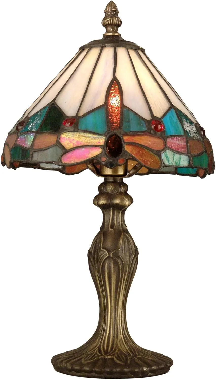 Dale Tiffany TA10606 Tiffany/Mica One Light Table Accent Lamps Collection in Bronze/Dark Finish, 7.75 inches, Brass
