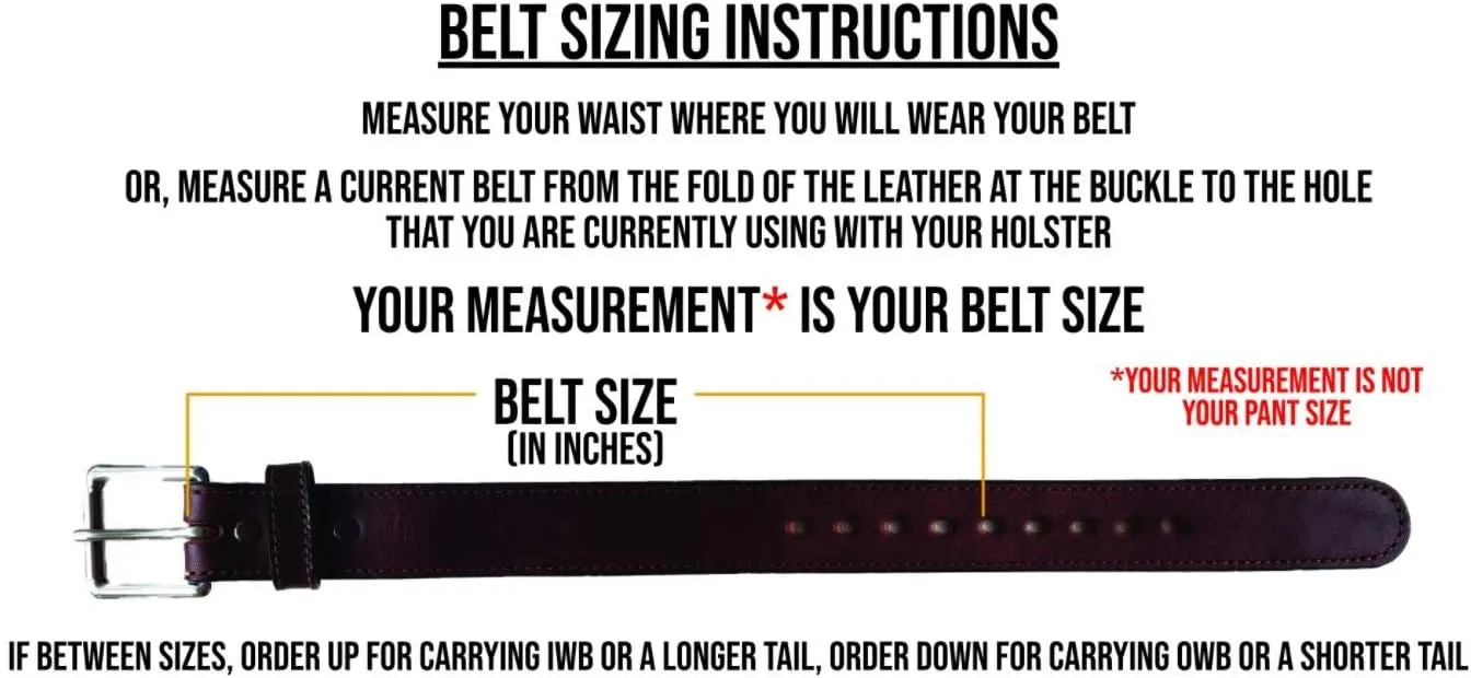 Daltech Force Steel Core Reinforced Leather Gun Belt - Thick Gun Belts for Concealed Carry CCW