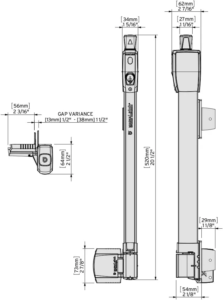 D&D Technologies ML3TPKA MagnaLatch Top Pull, Pool & Child Safety Magnetic Gate Latch and Lock, for Any Square Gate Frame and Post