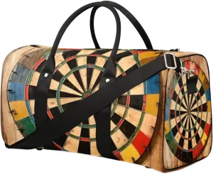 Dart Board Pattern Travel Duffel Bag for Women Men Waterproof Foldable Overnight Weekender Bag Large Capacity Sports Gym Bag