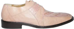 DAVID EDEN L-87 Made in Spain Mens Pink Crocodile, Lizard lace up Shoes