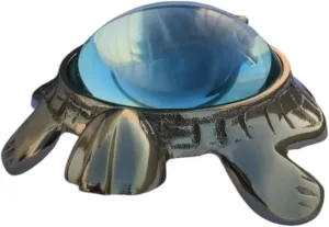 Decorative Turtle Magnifier Paperweight – 10X Zoom Antique Silver, Ideal for Reading, Vintage Desk Accessory, Perfect Office & Home Décor Piece (Golden)