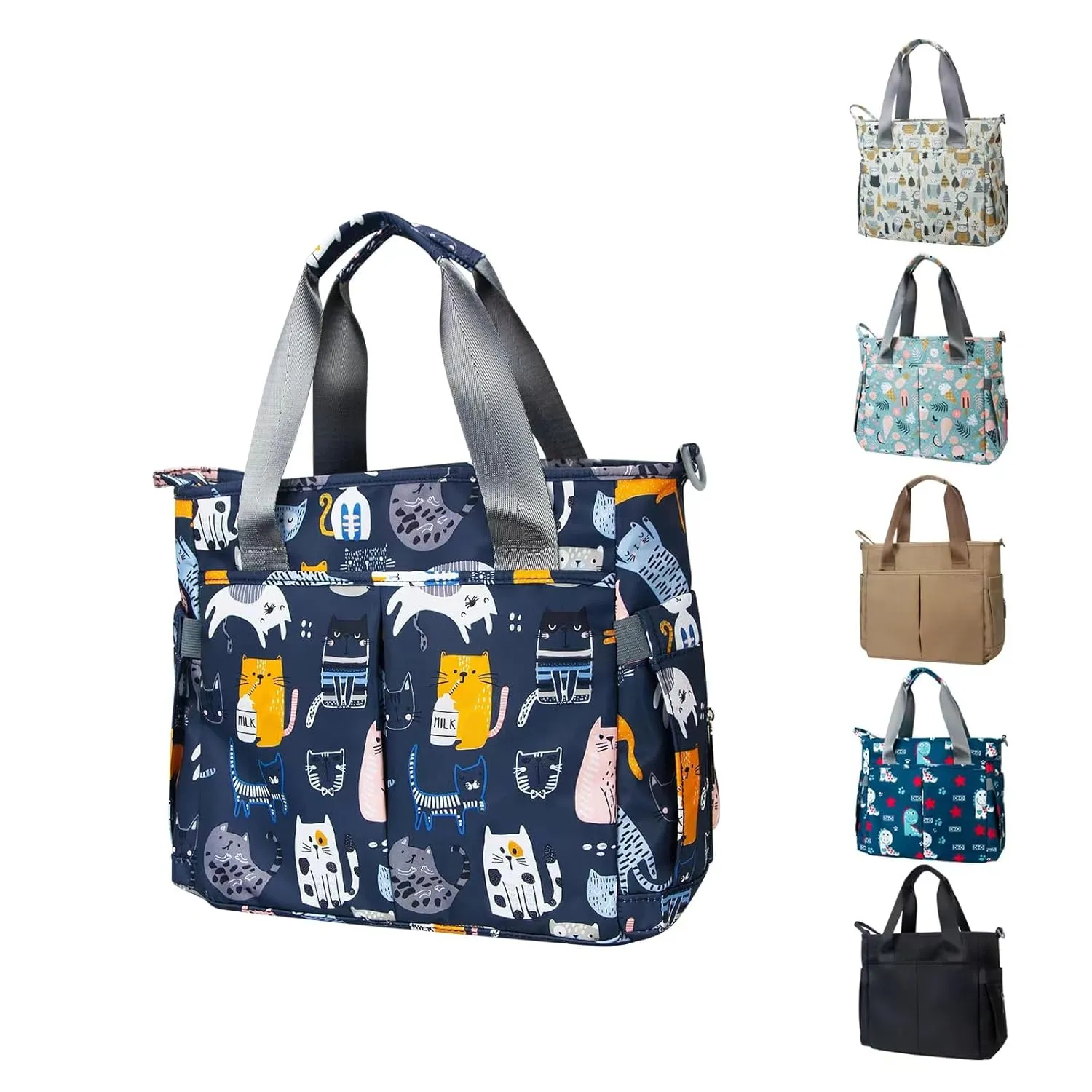 Diaper Bag Tote Satchel Waterproof Messenger Diaper Bags for Mom and Dad Multifunction Large Travel Tote Bags (Cat Paradise)