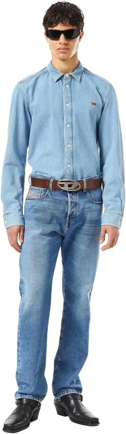 Diesel OVAL D LOGO B-1DR belt - Leather belt with D buckle