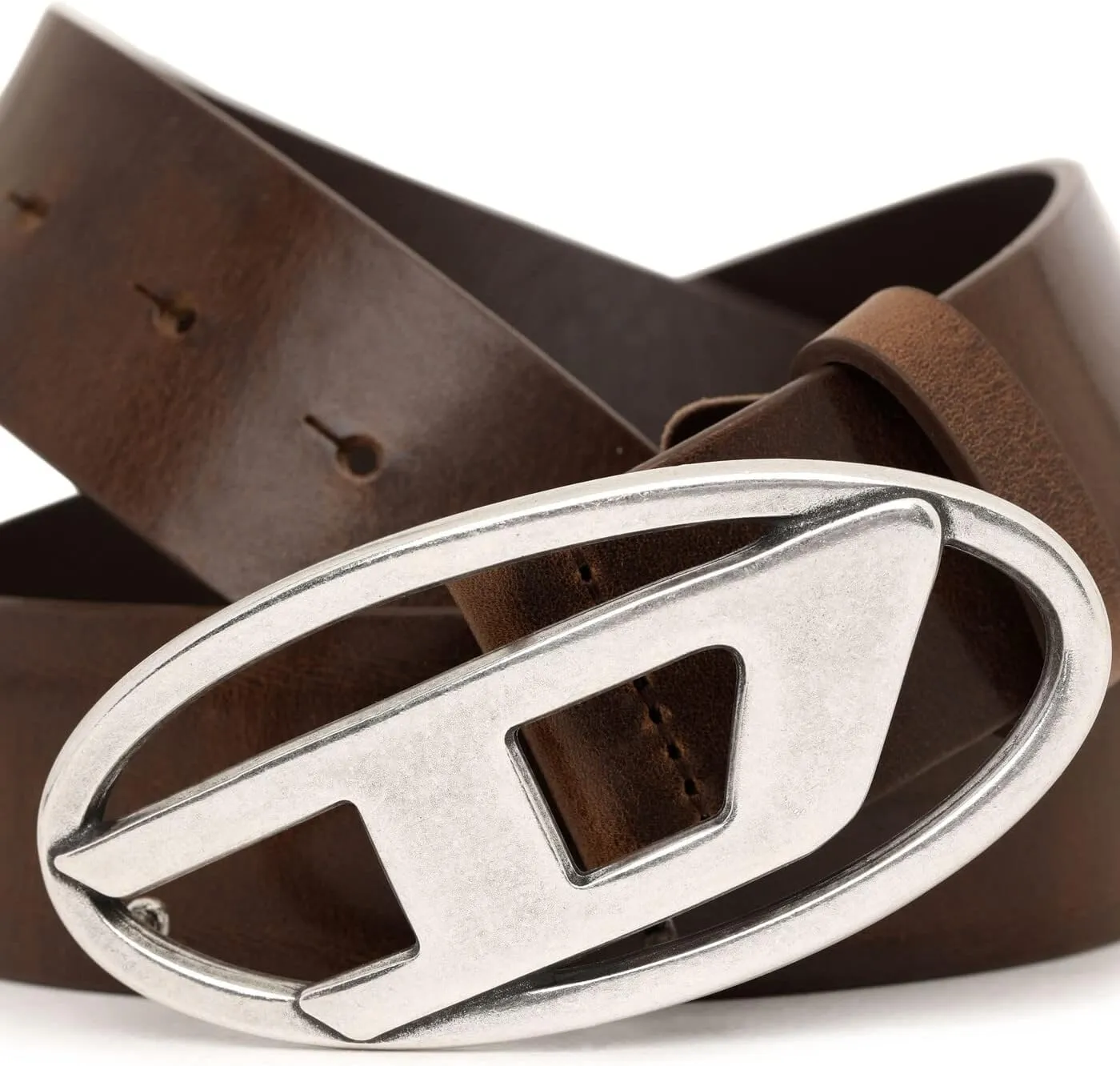 Diesel OVAL D LOGO B-1DR belt - Leather belt with D buckle
