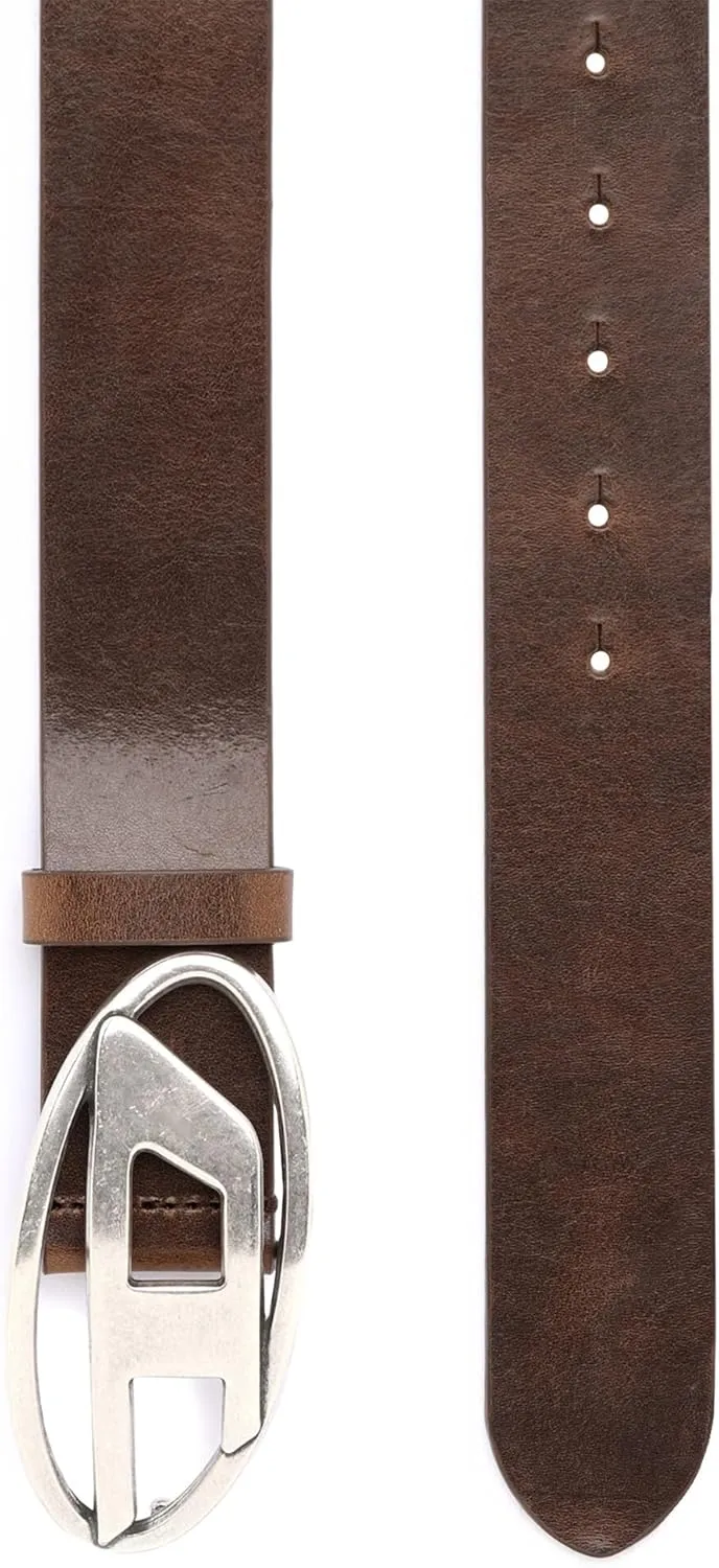 Diesel OVAL D LOGO B-1DR belt - Leather belt with D buckle