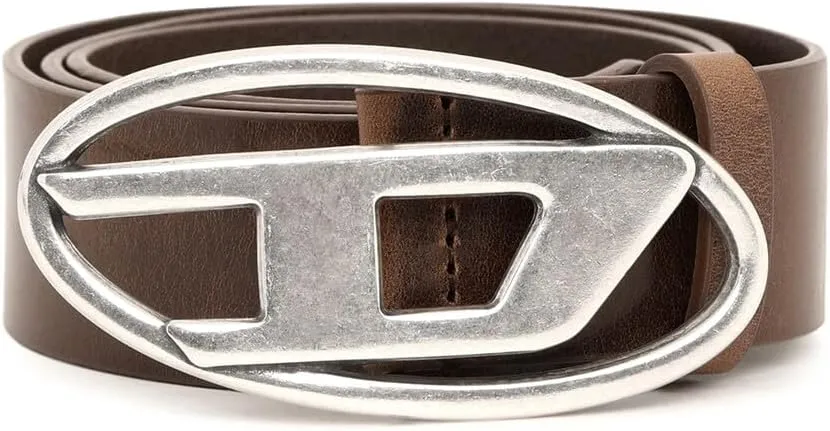 Diesel OVAL D LOGO B-1DR belt - Leather belt with D buckle