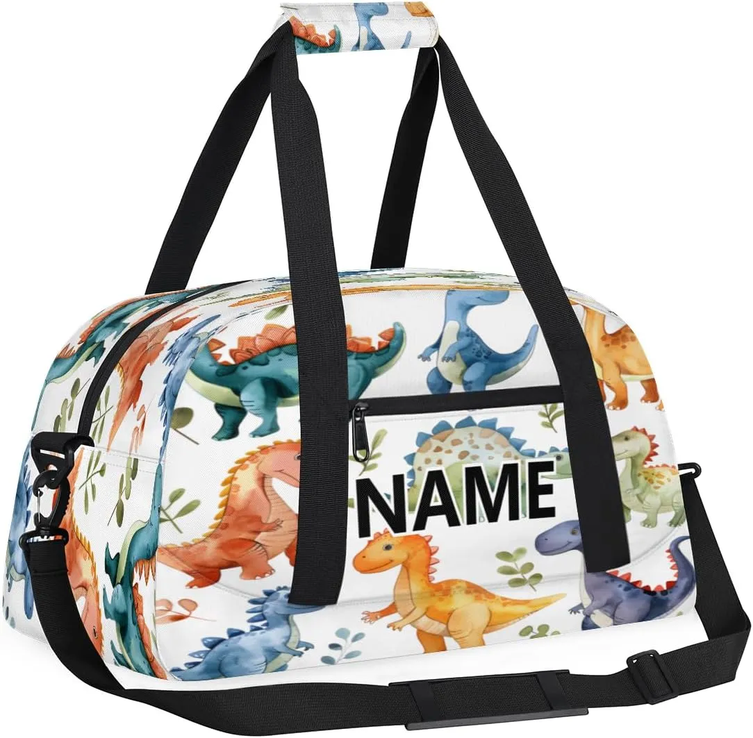 Dinosaur Mini Gym Bag 18 inch for Women Men Waterproof Custom Colorful Dinosaurs Travel Duffel Bag Carry On Overnight Tote Nurse Bag for Work Fitness Hiking