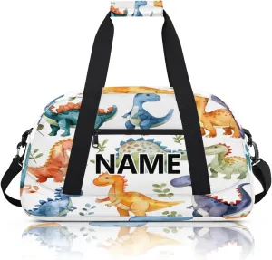 Dinosaur Mini Gym Bag 18 inch for Women Men Waterproof Custom Colorful Dinosaurs Travel Duffel Bag Carry On Overnight Tote Nurse Bag for Work Fitness Hiking