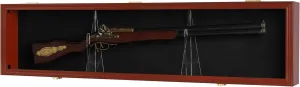 DisplayGifts 43" Rifle Shotgun Display Case Wall Mounted Rack Gun Storage Cabinet UV Protection Metal Bracket Lockable