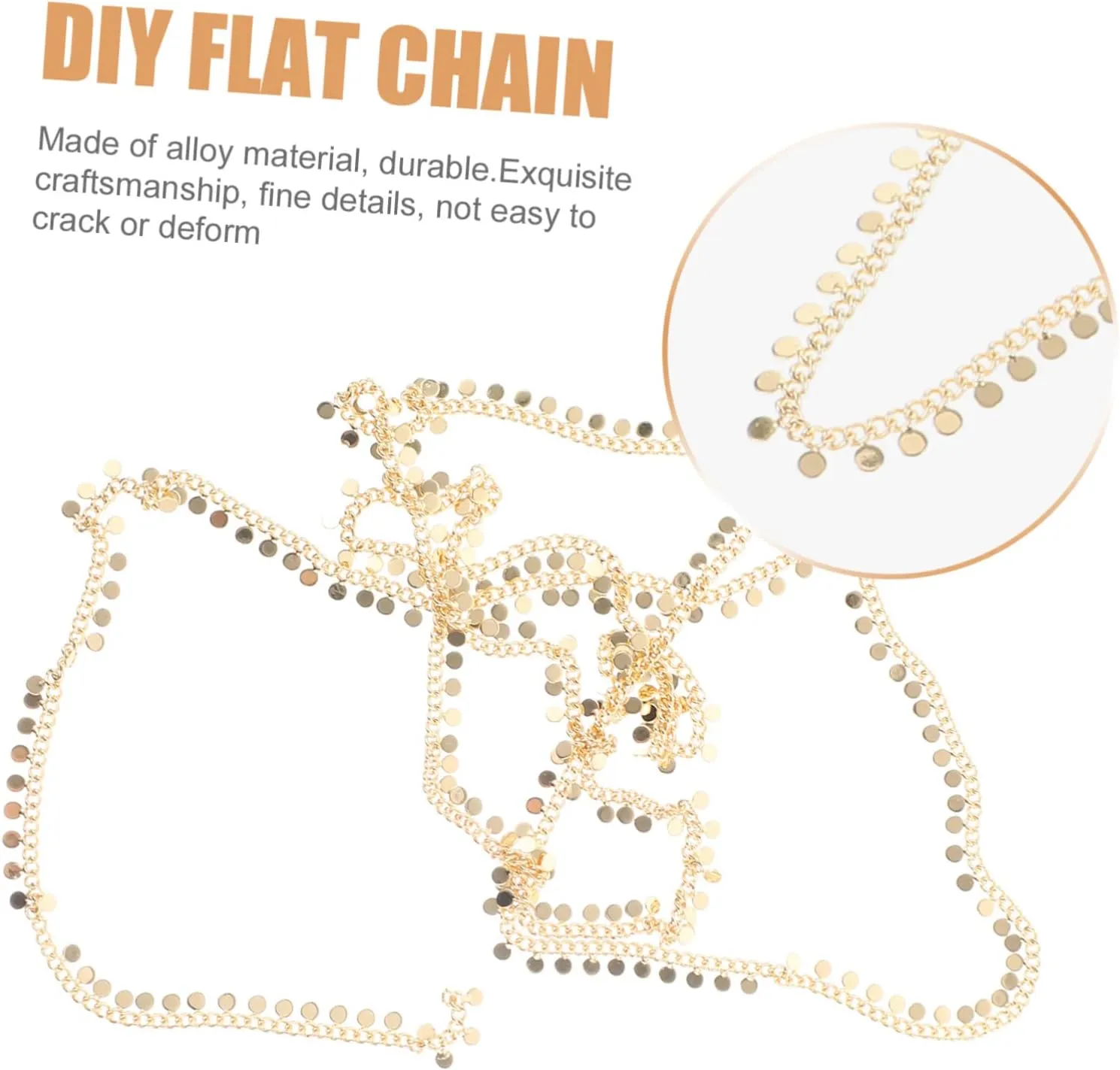 DIY Jewelry Chain Flat Round Disc Pendant Multipurpose Handmade Accessory for Crafting with Scissors for
