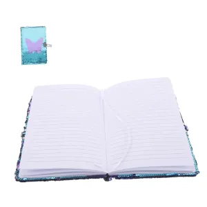 DIYEAH Cute Notebook Lock Flip Location Diary Sequin Embroidered Planner Journal Metal Lock