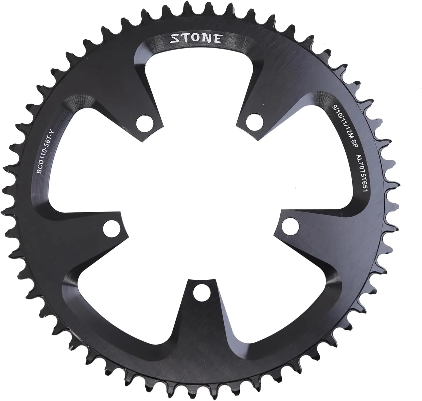 DJC Stone Chainring Round 110BCD 5 Arms for Force Red Rival S350 S900 32 36 38 40 42 46 48 58 60T Tooth Road Bike for Sram CX Gravel Quarq