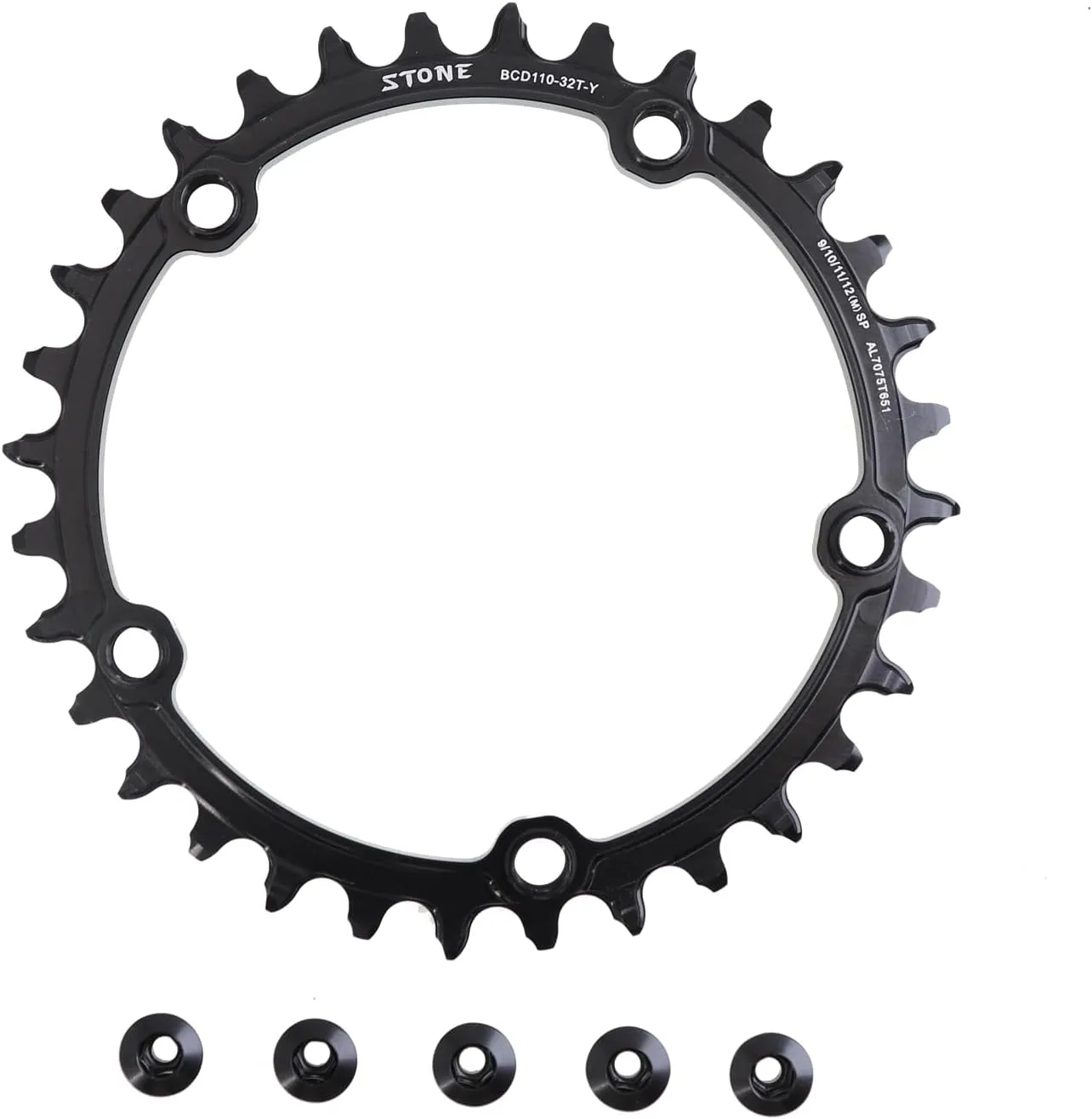 DJC Stone Chainring Round 110BCD 5 Arms for Force Red Rival S350 S900 32 36 38 40 42 46 48 58 60T Tooth Road Bike for Sram CX Gravel Quarq