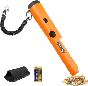 Dmyond Metal Detector Pinpointer, Professional Waterproof Handheld Pin Pointer Wand, Search Treasure Pinpointing Finder Probe with 9V Battery for Adults, Kids - Orange