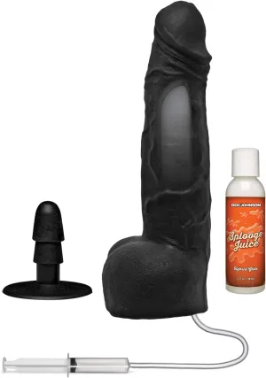Doc Johnson Merci - Squirting 10" ULTRASKYN Dildo - with Removable Vac-U-Lock Suction Cup - for Adults Only, Black
