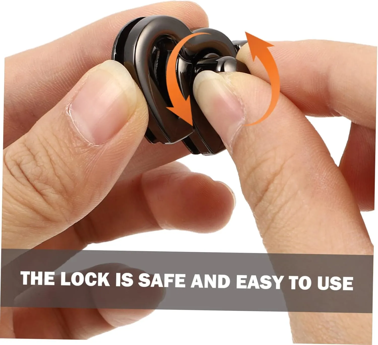 DOITOOL 2sets Metal Handbag Turn Locks Heart Shape Handbag Locks Mini Buckle DIY Accessories Strong for Long Use 4pcs*2