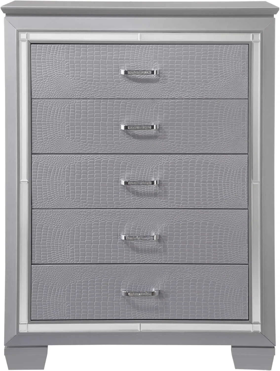 Dovetail Drawer, Crocodile Embossed, Mirror Finish, Dresser, Storage Cabinet,for Bedroom
