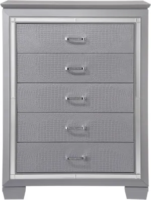 Dovetail Drawer, Crocodile Embossed, Mirror Finish, Dresser, Storage Cabinet,for Bedroom