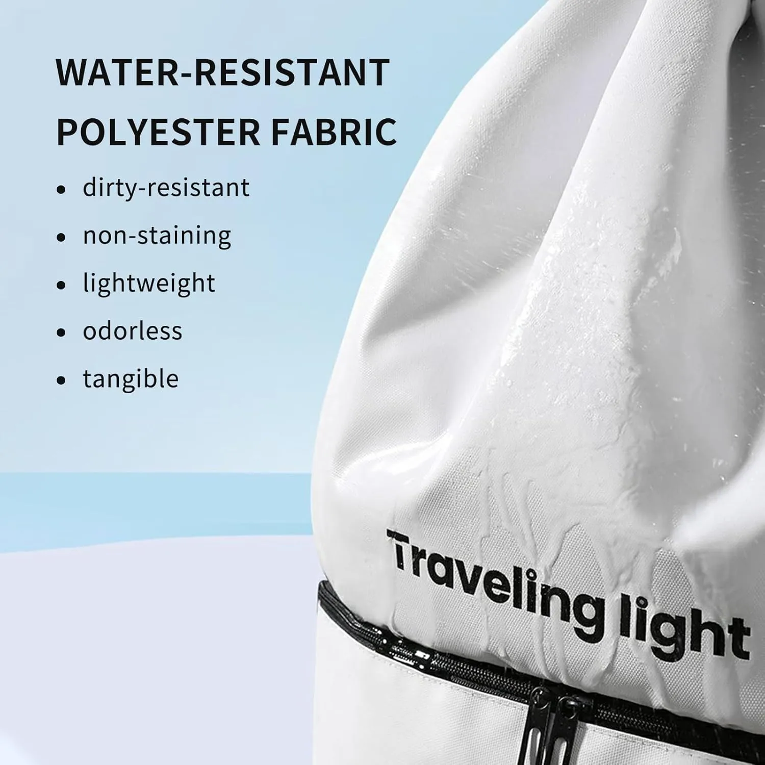 Drawstring Backpack Waterproof Bags: Drawstring Gym Backpack for Men - Sports Bag with Shoe Compartment Black