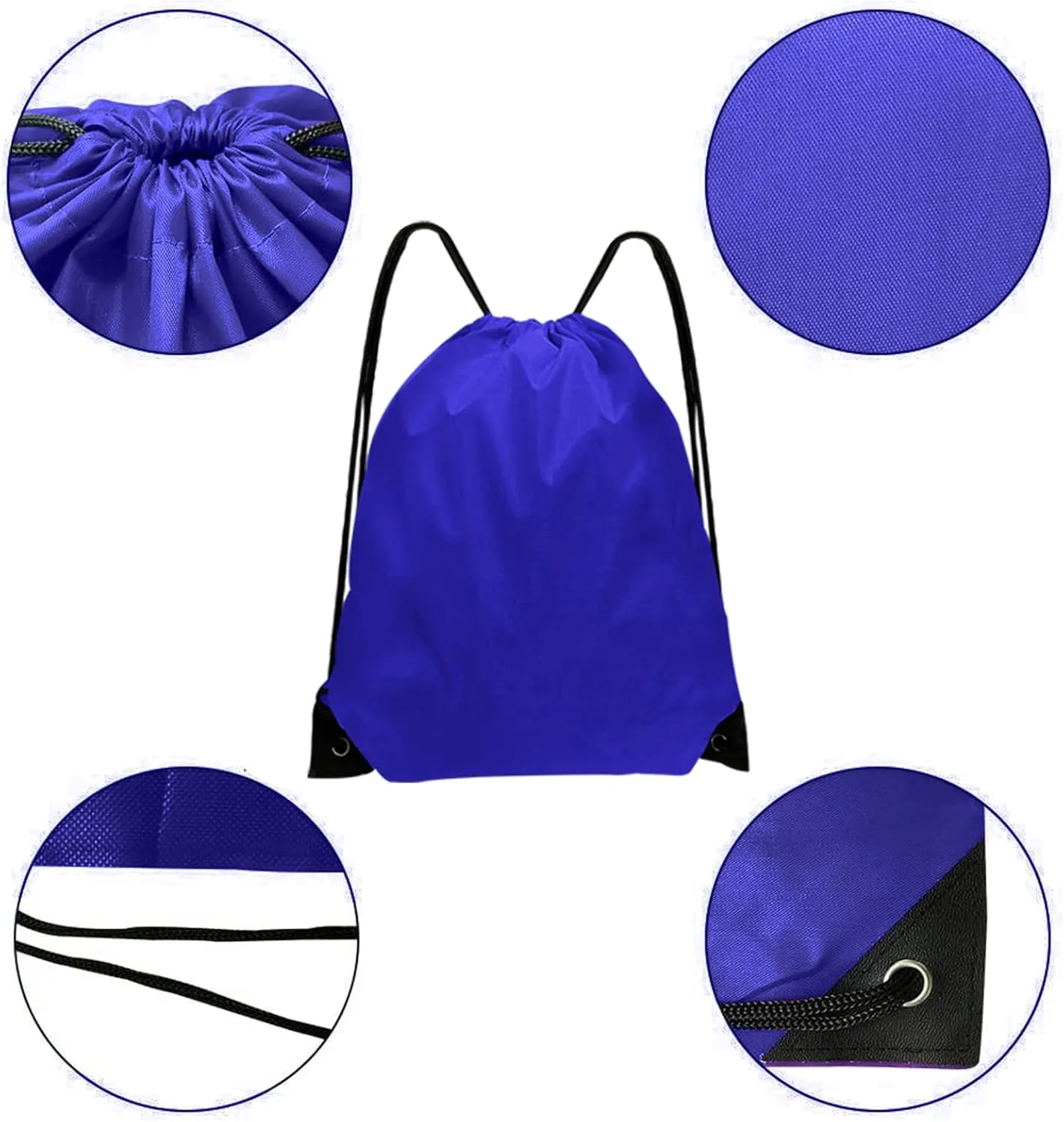 Drawstring Bags Bulk 14 Pcs Drawstring Backpack Bulk Cinch Bag Sackpack for Men Women Gym (Navy Blue)
