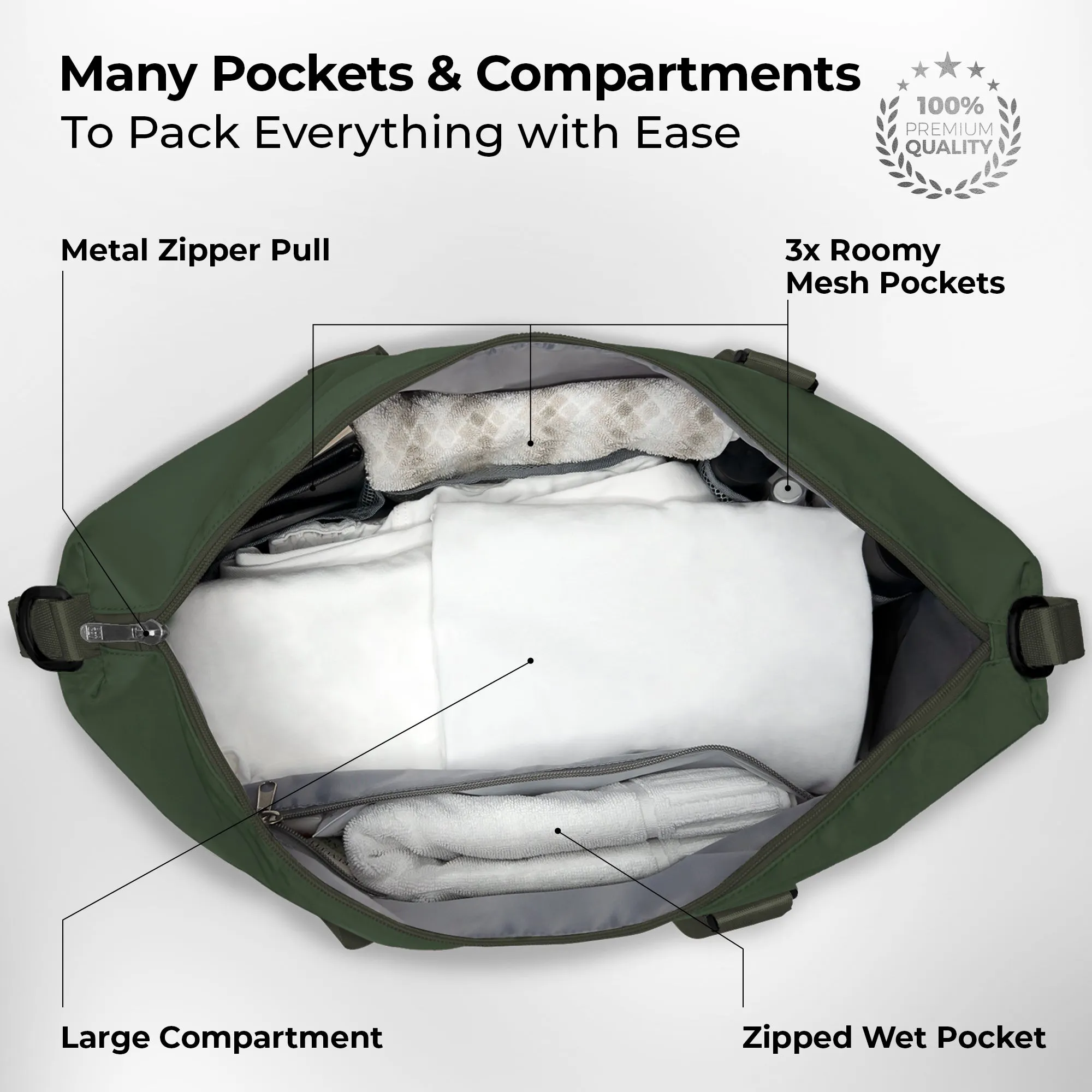 Duffle & Weekender Bag - Olive Green