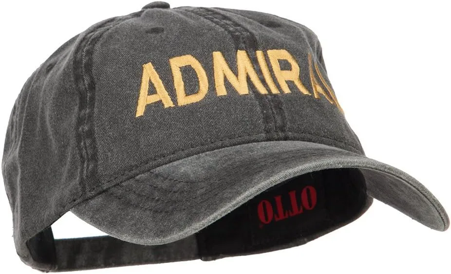 e4Hats.com Admiral Embroidered Washed Buckle Cap